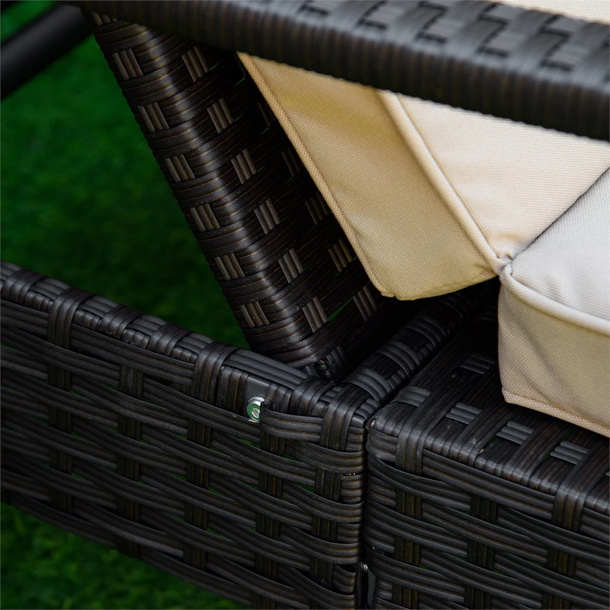 Outsunny Set De 2 Tumbonas De Ratán De Jardín Chaise Longue Con Respaldo Ajustable En 4 Posiciones Cojines Acolchados Y Desenfundables Para Terraza Patio Exterior 192x62,5x58-95 Cm Marrón Y Beige 9 Outsunny Set De 2 Tumbonas De Ratán De Jardín Chaise Longue Con Respaldo Ajustable En 4 Posiciones Cojines Acolchados Y Desenfundables Para Terraza Patio Exterior 192x62,5x58-95 Cm Marrón Y Beige - Imagen 7