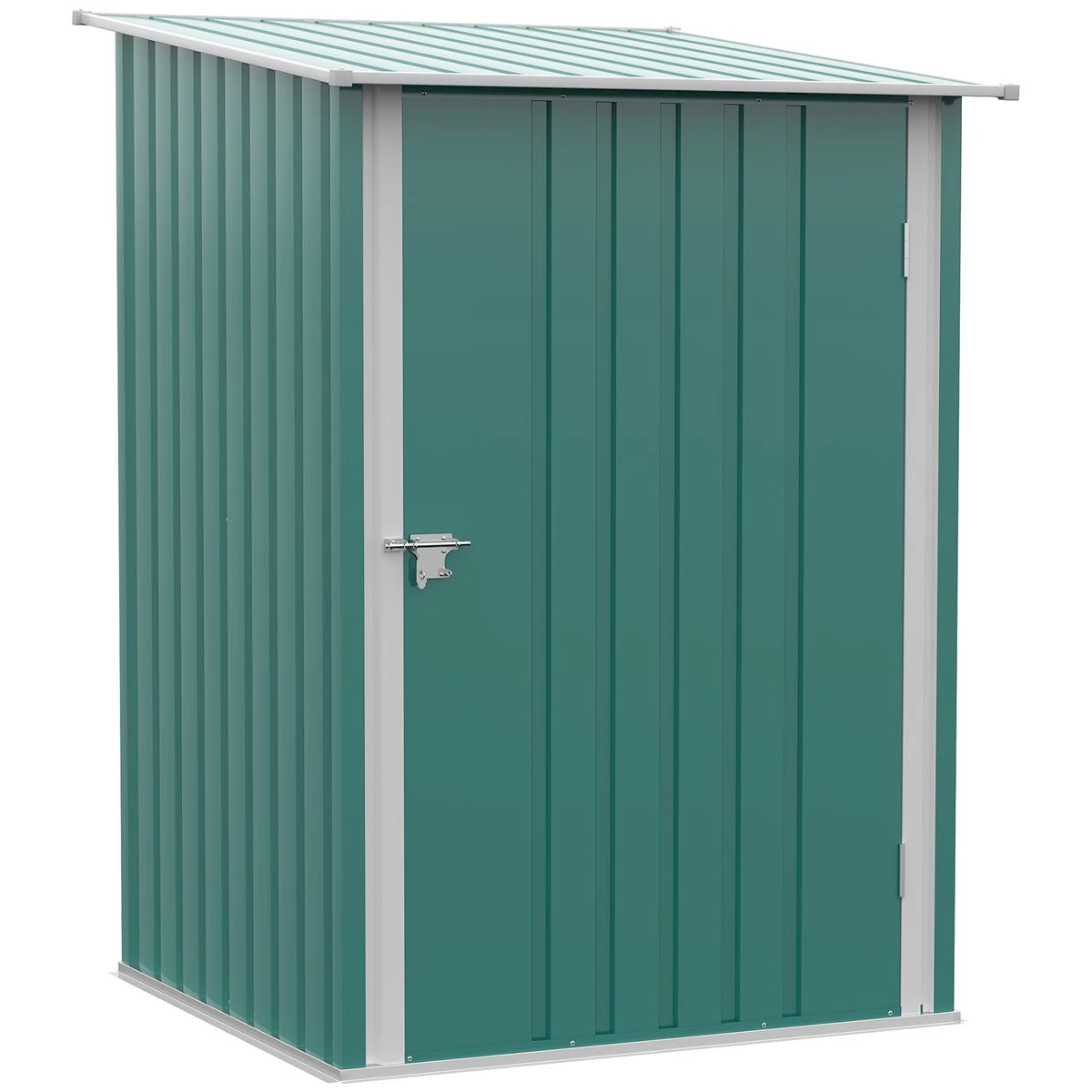 Outsunny Caseta De Jardín 0,92 M² 100x103x160 Cm Cobertizo Exterior De Acero Galvanizado Con Puerta Cerradura Y Techo Inclinado Para Almacenamiento De Herramientas Verde 3 Outsunny Caseta De Jardín 0,92 M² 100x103x160 Cm Cobertizo Exterior De Acero Galvanizado Con Puerta Cerradura Y Techo Inclinado Para Almacenamiento De Herramientas Verde