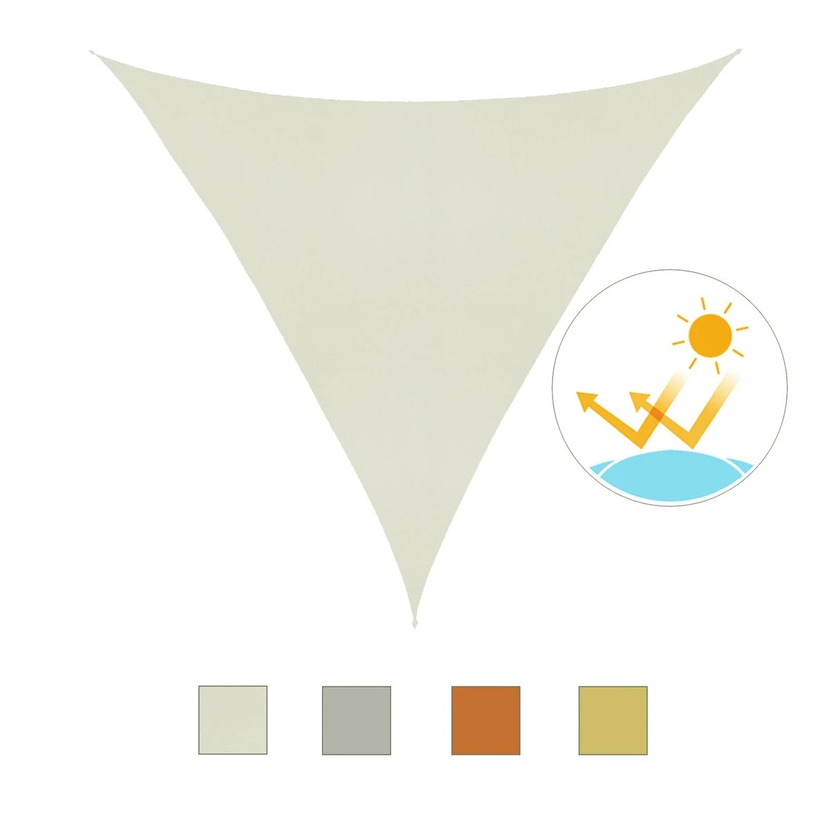 Outsunny Toldo Vela Color Crema Sombrilla Parasol Triangulo Tela De Poliéster Jardin Playa Camping Sombra (varios Colores Y Medidas), Medida 6x6x6 Metros, Color Crema 11 Outsunny Toldo Vela Color Crema Sombrilla Parasol Triangulo Tela De Poliéster Jardin Playa Camping Sombra (varios Colores Y Medidas), Medida 6x6x6 Metros, Color Crema - Imagen 9