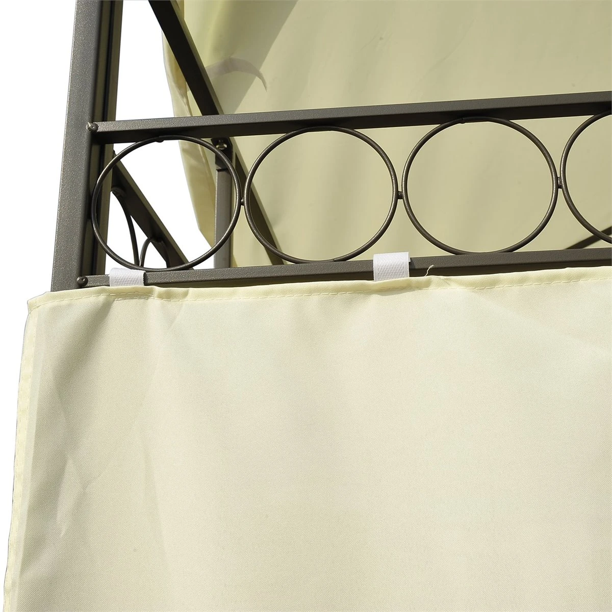 Outsunny Carpa 3x3m Con Techo Ventilador Postes De Acero Estable Para Exteriores Patio Jardín Pabellón Cenador Estructura Metálica Color Crema 9 Outsunny Carpa 3x3m Con Techo Ventilador Postes De Acero Estable Para Exteriores Patio Jardín Pabellón Cenador Estructura Metálica Color Crema - Imagen 7