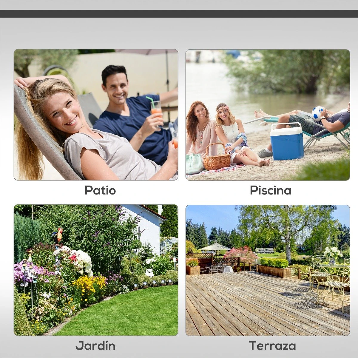 Outsunny Tumbona Plegable Y Reclinable De Aluminio Con Toldo Incorporado Para Piscina Jardín Terraza Exterior Carga 120 Kg 169x72x55/72cm Gris 8 Outsunny Tumbona Plegable Y Reclinable De Aluminio Con Toldo Incorporado Para Piscina Jardín Terraza Exterior Carga 120 Kg 169x72x55/72cm Gris - Imagen 6