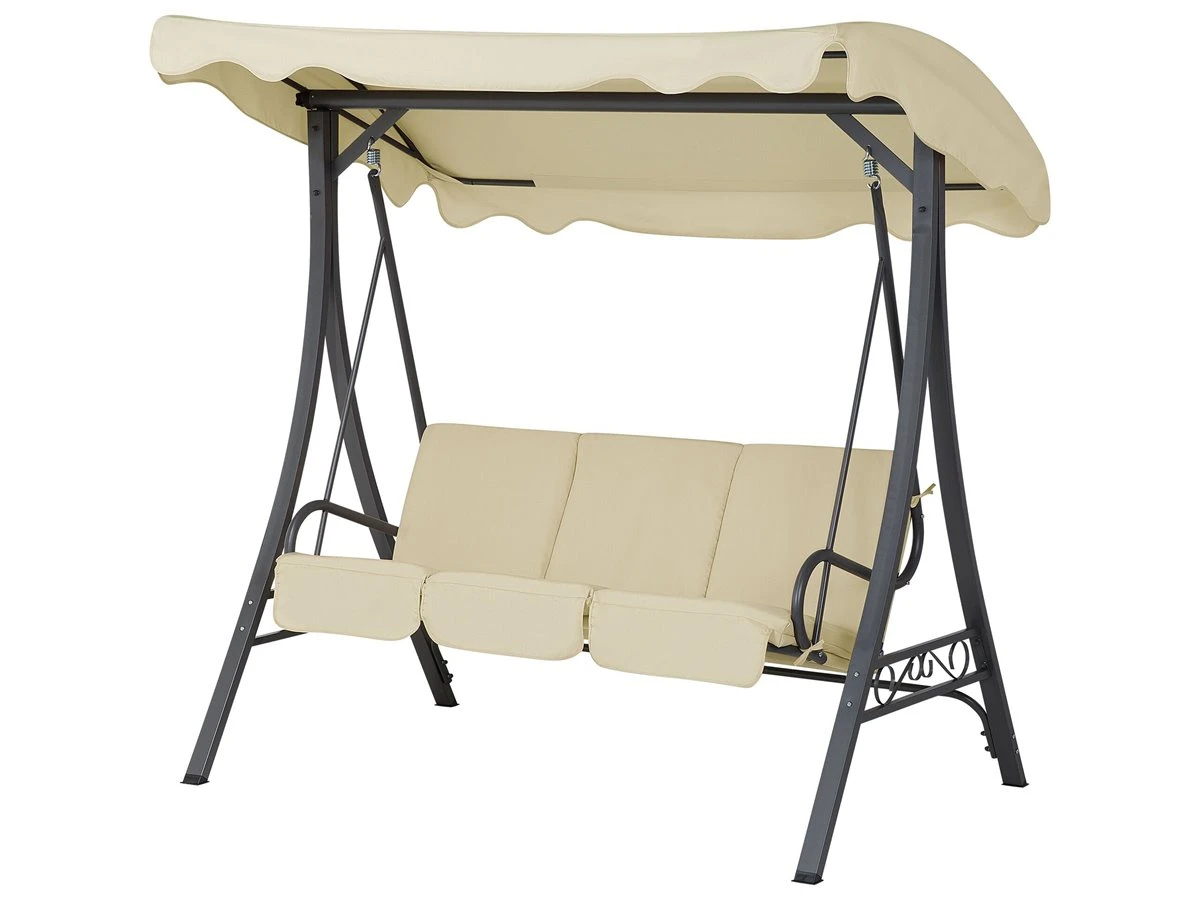 Columpio De Jardín De 3 Plazas En Beige GARBO 4 Columpio De Jardín De 3 Plazas En Beige GARBO - Imagen 2