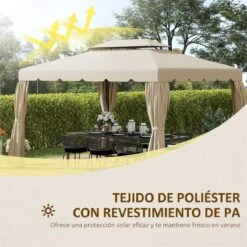 Outsunny Techo De Repuesto Para Cenador Con Doble Techo 3,9x2,9 M Cubierta De Repuesto Para Pabellón Gazebo Exterior Con 8 Orificios De Drenaje Beige 14 Outsunny Techo De Repuesto Para Cenador Con Doble Techo 3,9x2,9 M Cubierta De Repuesto Para Pabellón Gazebo Exterior Con 8 Orificios De Drenaje Beige -OUTSUNNY TIENDA ed145f8e3e37910454fc5de52cf2ddd5f57c5d61 4cb9e5fb1b754a419928530e4a4295aa