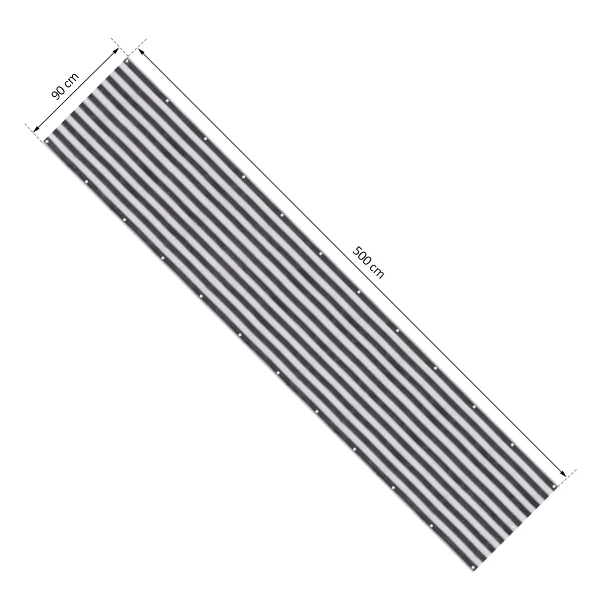 Outsunny 2 Pantallas De Privacidad Para Balcones O Terraza Revestimiento HDPE Para Exteriores Tela Protectora Para Balcón Patio Con Cuerdas 500x90 Cm Gris Y Negro 5 Outsunny 2 Pantallas De Privacidad Para Balcones O Terraza Revestimiento HDPE Para Exteriores Tela Protectora Para Balcón Patio Con Cuerdas 500x90 Cm Gris Y Negro - Imagen 3