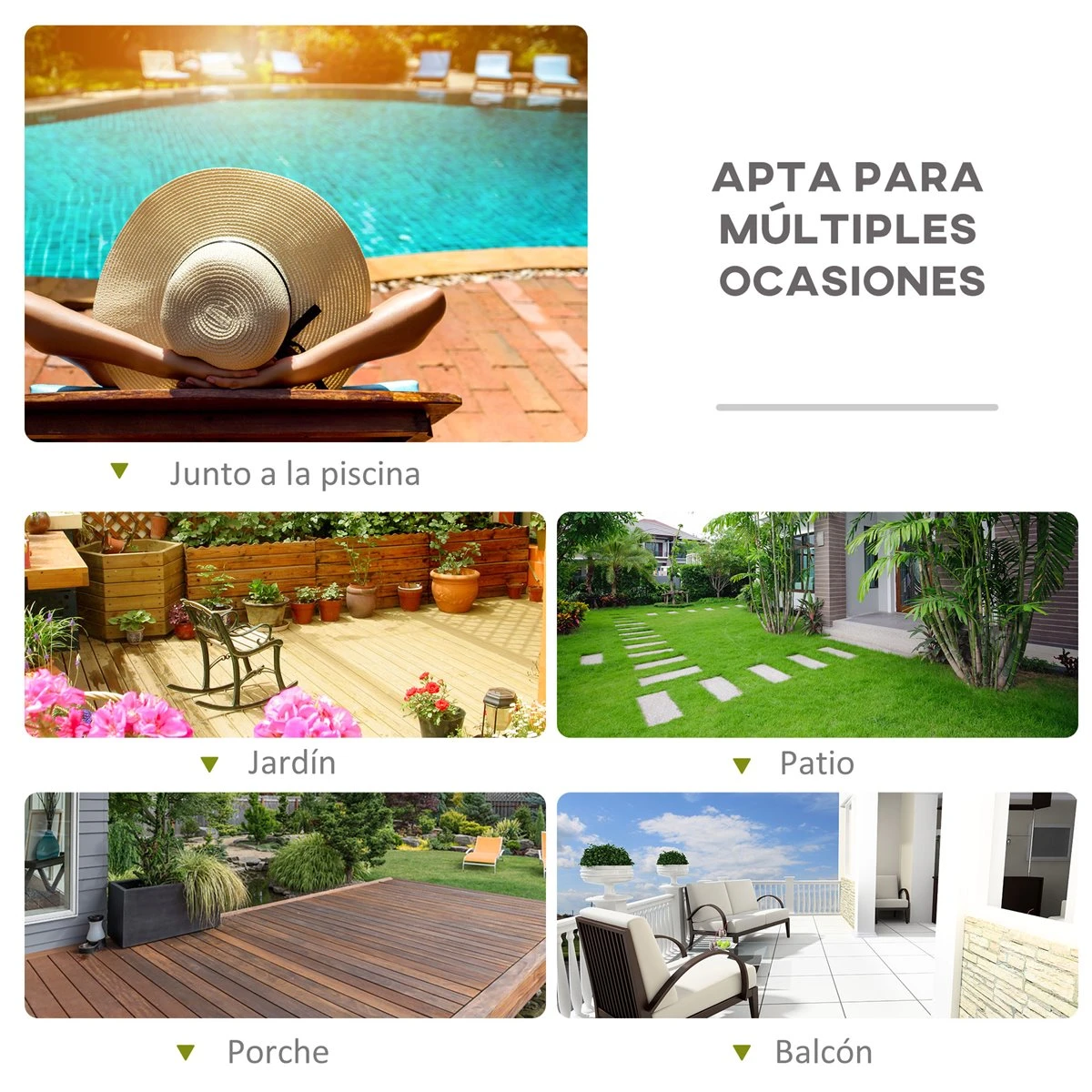 Outsunny Tumbona Mecedora De Jardín Con Reposacabezas Extraíble Sillón Tumbona Ergonómica De Exterior Plegable Tela De Texteline Para Patios Piscina Al Aire Libre 80x154x84 Cm Verde 9 Outsunny Tumbona Mecedora De Jardín Con Reposacabezas Extraíble Sillón Tumbona Ergonómica De Exterior Plegable Tela De Texteline Para Patios Piscina Al Aire Libre 80x154x84 Cm Verde - Imagen 7