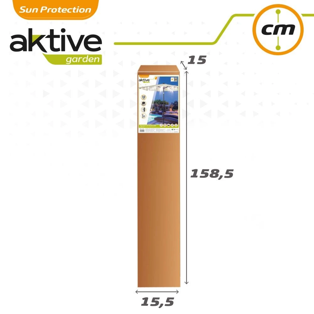 Sombrilla Para Jardín Octogonal 32 Luces LED Inclinable Aktive 10 Sombrilla Para Jardín Octogonal 32 Luces LED Inclinable Aktive - Imagen 8