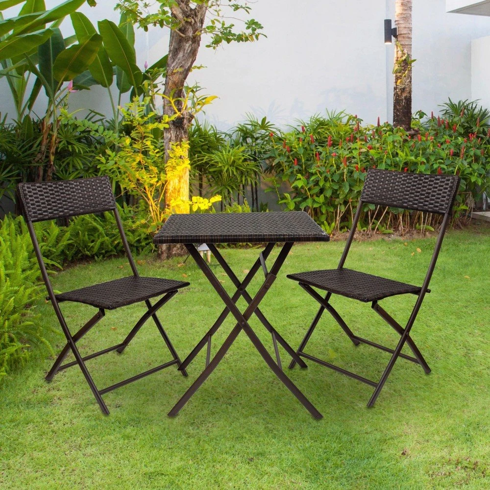 Conjunto Mesa Y Sillas Terraza Plegable Ratán Aktive 8 Conjunto Mesa Y Sillas Terraza Plegable Ratán Aktive - Imagen 6