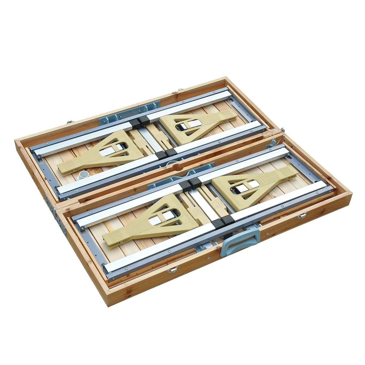 Outsunny Mesa Plegable Para Camping Picnic Playa Con 4 Asientos Y Agujero De Sombrilla Marco De Aluminio 138x85x68 Cm Natural 14 Outsunny Mesa Plegable Para Camping Picnic Playa Con 4 Asientos Y Agujero De Sombrilla Marco De Aluminio 138x85x68 Cm Natural - Imagen 12