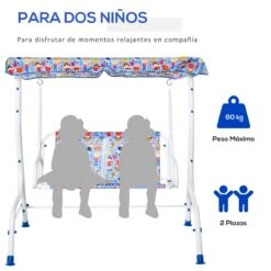 Outsunny Columpio Balancín De Jardín Infantil 2 Plazas Para Niños De +3 Años Con Toldo Ajustable En Ángulo Para Terraza Balcón Carga Máx. 60 Kg 110x70x110 Cm Azul 14 Outsunny Columpio Balancín De Jardín Infantil 2 Plazas Para Niños De +3 Años Con Toldo Ajustable En Ángulo Para Terraza Balcón Carga Máx. 60 Kg 110x70x110 Cm Azul -OUTSUNNY TIENDA f5a5cd186689e89f6da9e1f5f75b52738c1d31b4 5af0860619704d8a86a0d0911db16f77