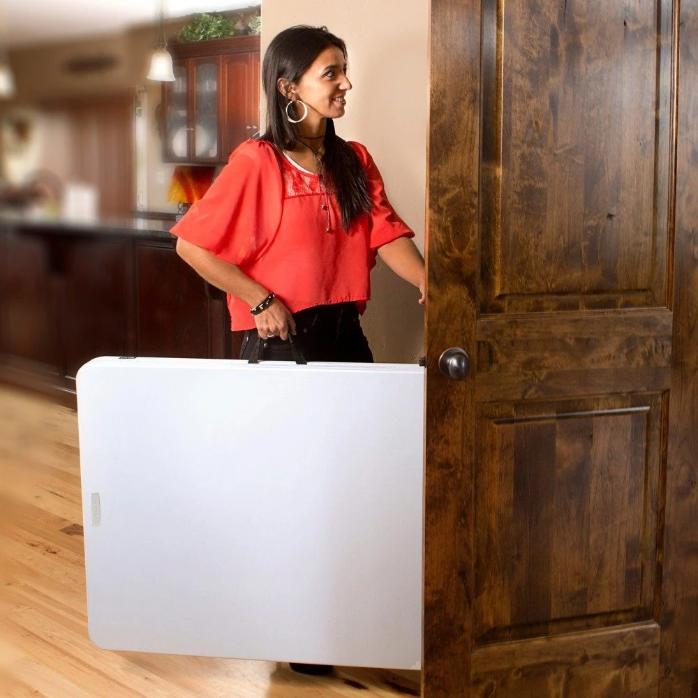 Mesa Rectangular Plegable Blanco Efecto Granito LIFETIME 184 X 76 X 73,5 Cm 8 Mesa Rectangular Plegable Blanco Efecto Granito LIFETIME 184 X 76 X 73,5 Cm - Imagen 6