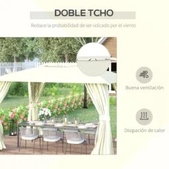 Outsunny Cenador De Jardín 4x3 M Pabellón De Exterior Con Doble Techo 4 Cortinas Laterales 4 Mosquiteras Con Cremalleras Y Marco De Acero Para Fiestas Eventos Beige 14 Outsunny Cenador De Jardín 4x3 M Pabellón De Exterior Con Doble Techo 4 Cortinas Laterales 4 Mosquiteras Con Cremalleras Y Marco De Acero Para Fiestas Eventos Beige -OUTSUNNY TIENDA f70ee6c36179a178f353e5864a070acc532fd8de 00b2236d8a0047c581111e520690433a