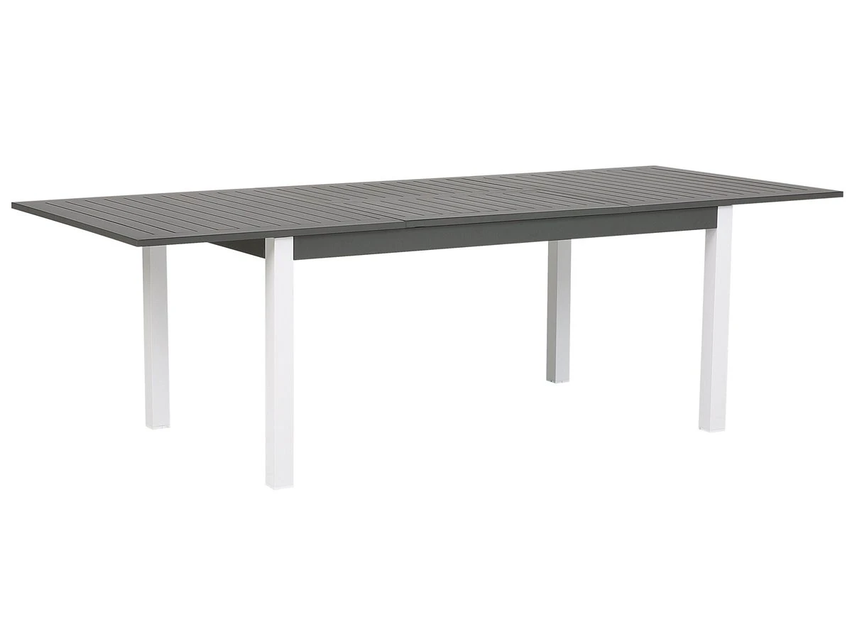 Mesa De Jardín Extensible De Metal Gris Oscuro/blanco 168/248 X 100 Cm PANCOLE 4 Mesa De Jardín Extensible De Metal Gris Oscuro/blanco 168/248 X 100 Cm PANCOLE - Imagen 2