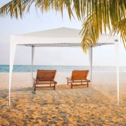 Cenador Plegable Blanco Poliéster UV50 300x300x240/250 Cm Aktive -OUTSUNNY TIENDA f7f8788b43640366b4a98f93df2f872294315b8f 875366d130074d0a9550e6a9ed7fb219