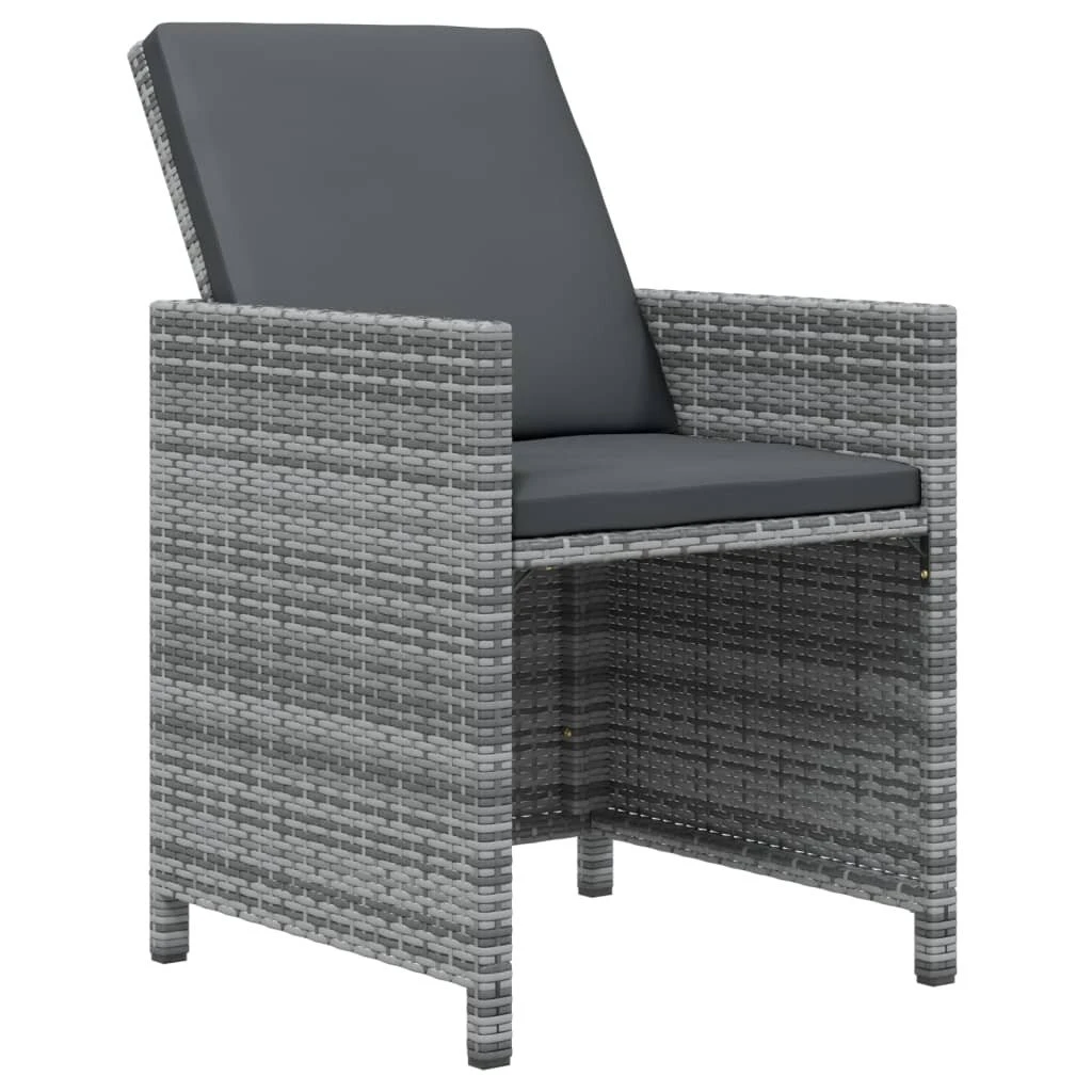 Set De Comedor Jardín 19 Pzas Con Cojines Ratán Sintético Gris VidaXL 7 Set De Comedor Jardín 19 Pzas Con Cojines Ratán Sintético Gris VidaXL - Imagen 5