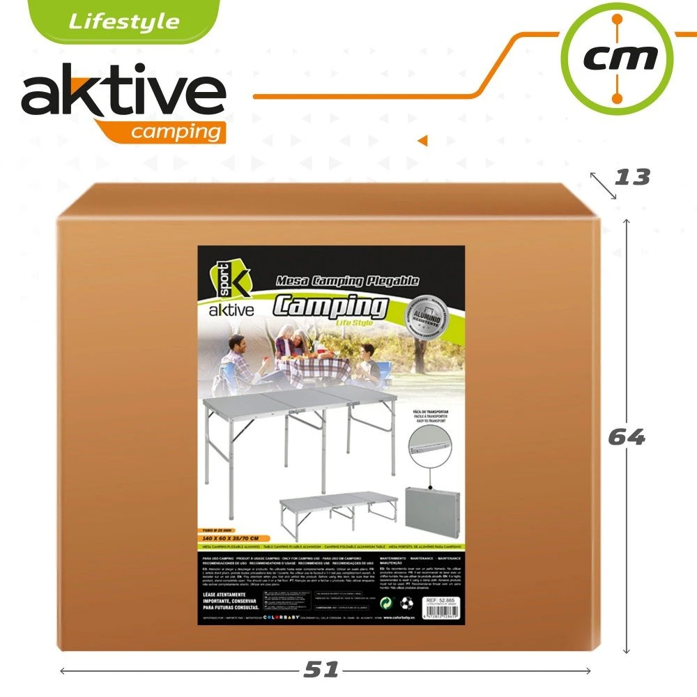 Mesa Plegable De Camping Aktive 9 Mesa Plegable De Camping Aktive - Imagen 7