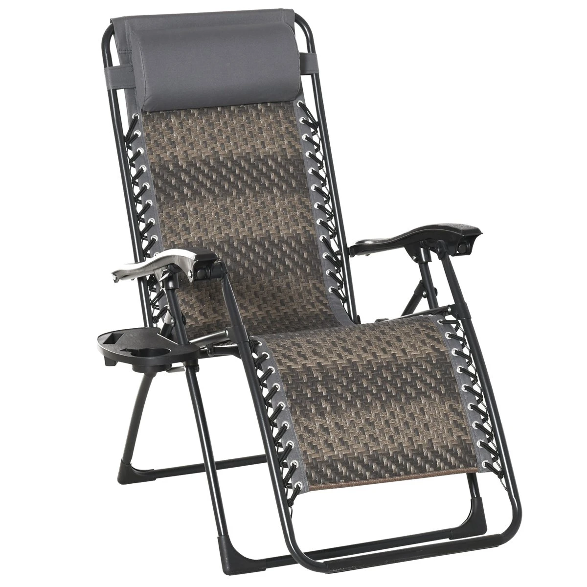 Outsunny Tumbona Plegable De Ratán Con Respaldo Ajustable Reposacabezas Extraíble Portavasos Y Soporte Para Teléfono Jardín Terraza Al Aire Libre 65x70x110 Cm Gris 3 Outsunny Tumbona Plegable De Ratán Con Respaldo Ajustable Reposacabezas Extraíble Portavasos Y Soporte Para Teléfono Jardín Terraza Al Aire Libre 65x70x110 Cm Gris