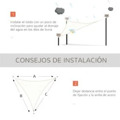 Outsunny Toldo Vela Color Crema Sombrilla Parasol Triangulo Tela De Poliéster Jardin Playa Camping Sombra (varios Colores Y Medidas), Medida 3x3x3 Metros, Color Crema 16 Outsunny Toldo Vela Color Crema Sombrilla Parasol Triangulo Tela De Poliéster Jardin Playa Camping Sombra (varios Colores Y Medidas), Medida 3x3x3 Metros, Color Crema -OUTSUNNY TIENDA fa5a7a4a85e9b880a8d2a3d11df901427d04d8e4 691011324cbf45bca369219db2428d70