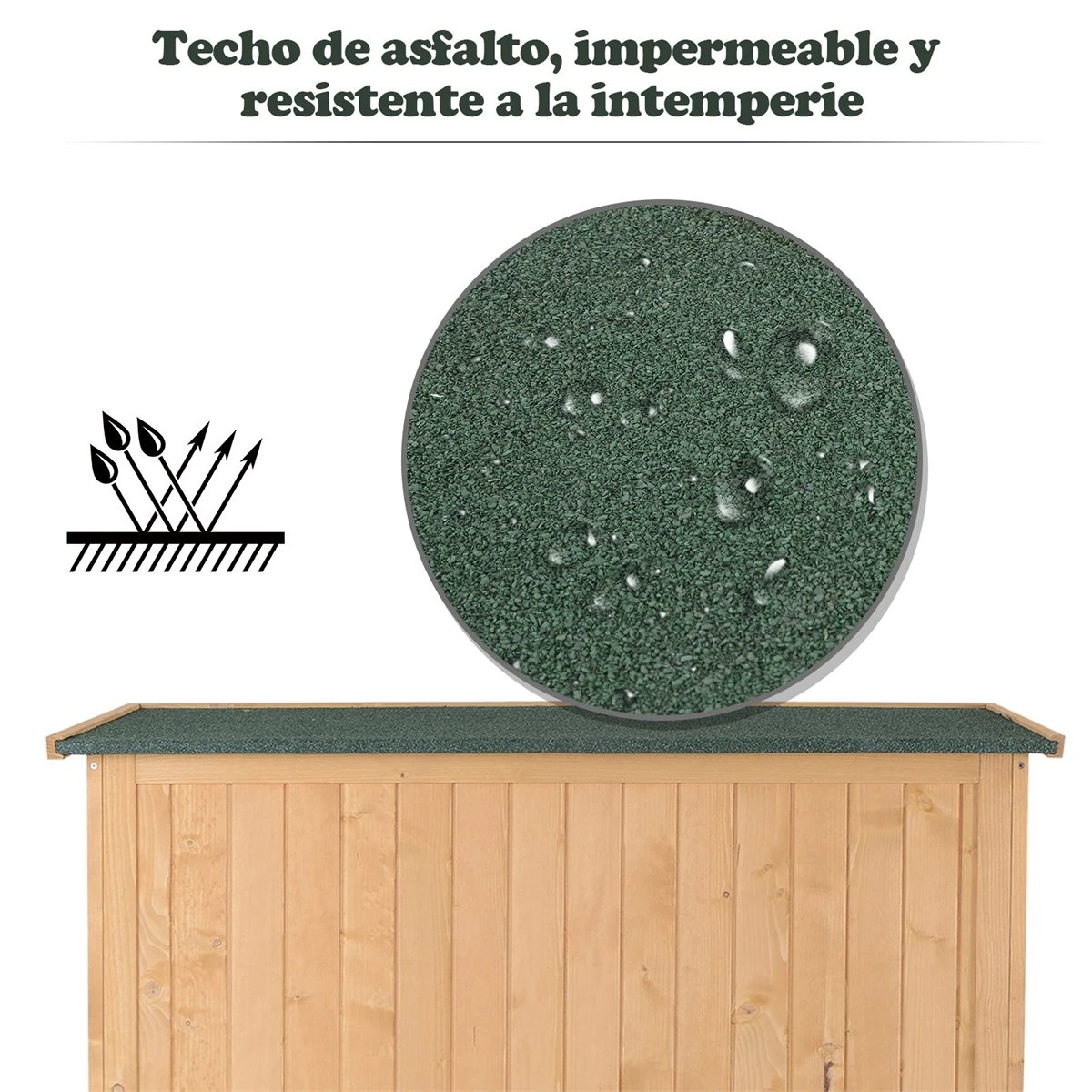 Outsunny Cobertizo De Madera Caseta De Jardín Exterior Armario Herramientas De Jardinería Con Estantes Doble Puerta Ventanas Y Techo Asfáltico 127,5x50x164 Cm Natural 8 Outsunny Cobertizo De Madera Caseta De Jardín Exterior Armario Herramientas De Jardinería Con Estantes Doble Puerta Ventanas Y Techo Asfáltico 127,5x50x164 Cm Natural - Imagen 6