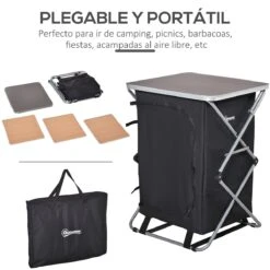 Outsunny Armario Cocina De Camping Plegable Con Paravientos 3 Estantes Bolsa De Almacenamiento Encimera 58X65x93 Cm Para Exterior Acampadas Picnics Tela Oxford Negro 14 Outsunny Armario Cocina De Camping Plegable Con Paravientos 3 Estantes Bolsa De Almacenamiento Encimera 58X65x93 Cm Para Exterior Acampadas Picnics Tela Oxford Negro -OUTSUNNY TIENDA fbf54d749e4dfaa2d6763e8d3d2f4880c8fff46c 8c9815922a8b4c3f888de6b1ddb0d101