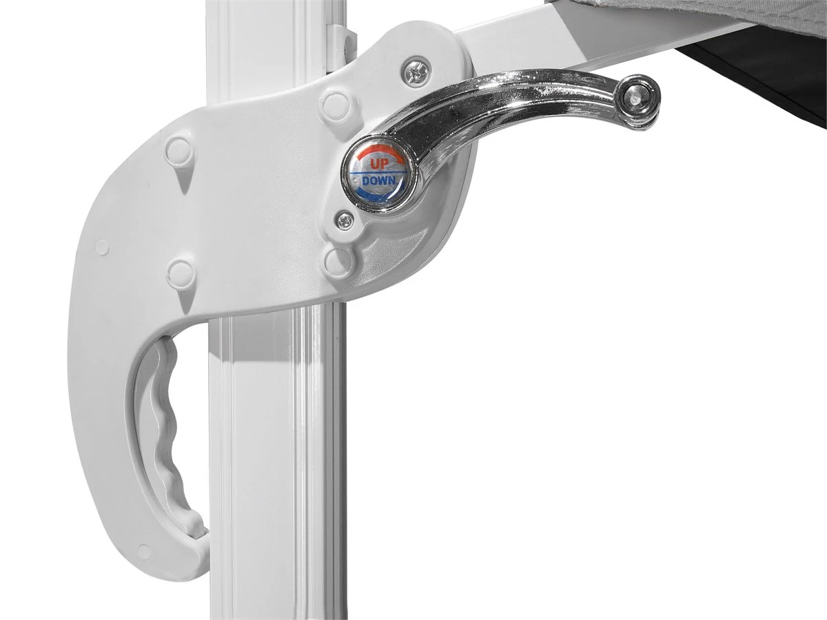 Sombrilla Voladiza De Poliéster Gris Oscuro/blanco 300 Cm SAVONA 11 Sombrilla Voladiza De Poliéster Gris Oscuro/blanco 300 Cm SAVONA - Imagen 9