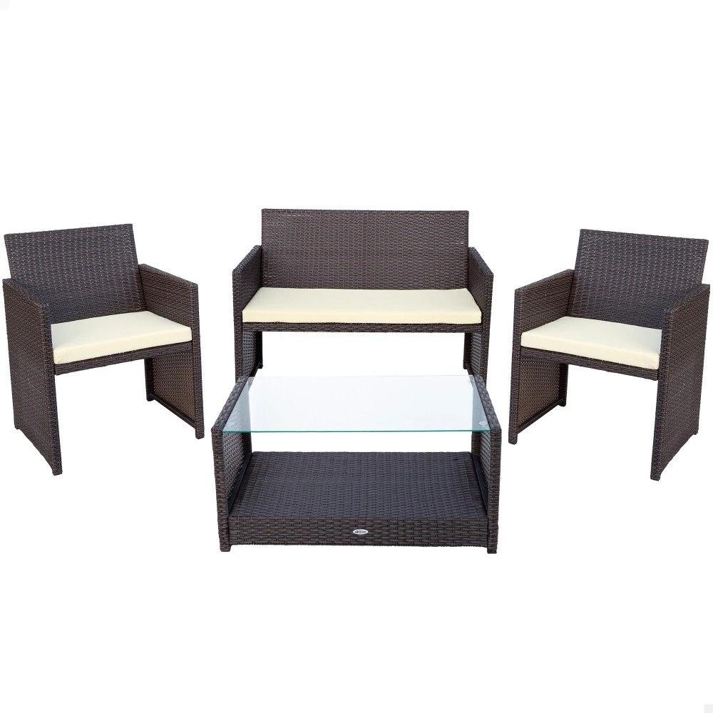 Conjunto Muebles Terraza Ratán 3 Sillones Y 1 Mesa Aktive 3 Conjunto Muebles Terraza Ratán 3 Sillones Y 1 Mesa Aktive