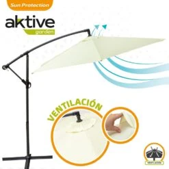 Parasol Excéntrico Banana 300 Cm Crema Mástil Aluminio Aktive Garden 11 Parasol Excéntrico Banana 300 Cm Crema Mástil Aluminio Aktive Garden -OUTSUNNY TIENDA fcb32b3cec182822084325027967613741089dd5 9ce4e5b95ec44ed09cae089ae66ca54f