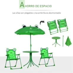 Outsunny Set De Mesa Y Sillas Infantil De Jardín Conjunto De Picnic Plegable Para Niños Juego De Mesa Con Sombrilla Ajustable En Altura De 100-125 Cm Diseño De Rana Verde 14 Outsunny Set De Mesa Y Sillas Infantil De Jardín Conjunto De Picnic Plegable Para Niños Juego De Mesa Con Sombrilla Ajustable En Altura De 100-125 Cm Diseño De Rana Verde -OUTSUNNY TIENDA fcc16994a758ad7285a545372629f5693b7d5864 8224c146c73a4a11a7ddd303d4d72f52