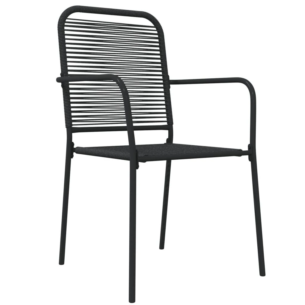 Juego De Comedor Jardín 7 Pzas Acero Y Cuerda De Algodón Negro VidaXL 7 Juego De Comedor Jardín 7 Pzas Acero Y Cuerda De Algodón Negro VidaXL - Imagen 5