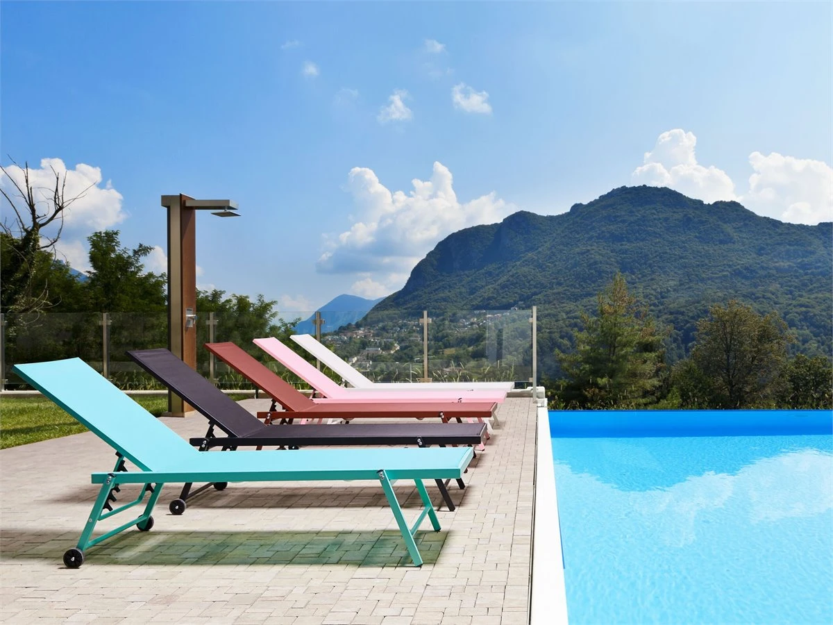 Tumbona Reclinable De Metal/textil Trenzado Negro PORTOFINO 7 Tumbona Reclinable De Metal/textil Trenzado Negro PORTOFINO - Imagen 5