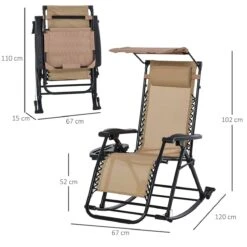Outsunny Silla Mecedora De Jardín Plegable Tumbona Reclinable Con Techo Protección Solar Reposacabezas Extraíble Y Reposapiés Estructura De Acero 120x67x102 Cm Beige -OUTSUNNY TIENDA ff898c220d234f750cdf6c7c0ae53b5b7a4231a6 7f4e6f9654d3452b97c1eb9fdb7dfb58